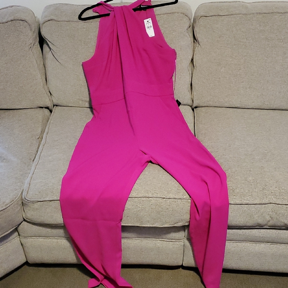 Express Pink Halter Jumpsuit with Relaxed Fit